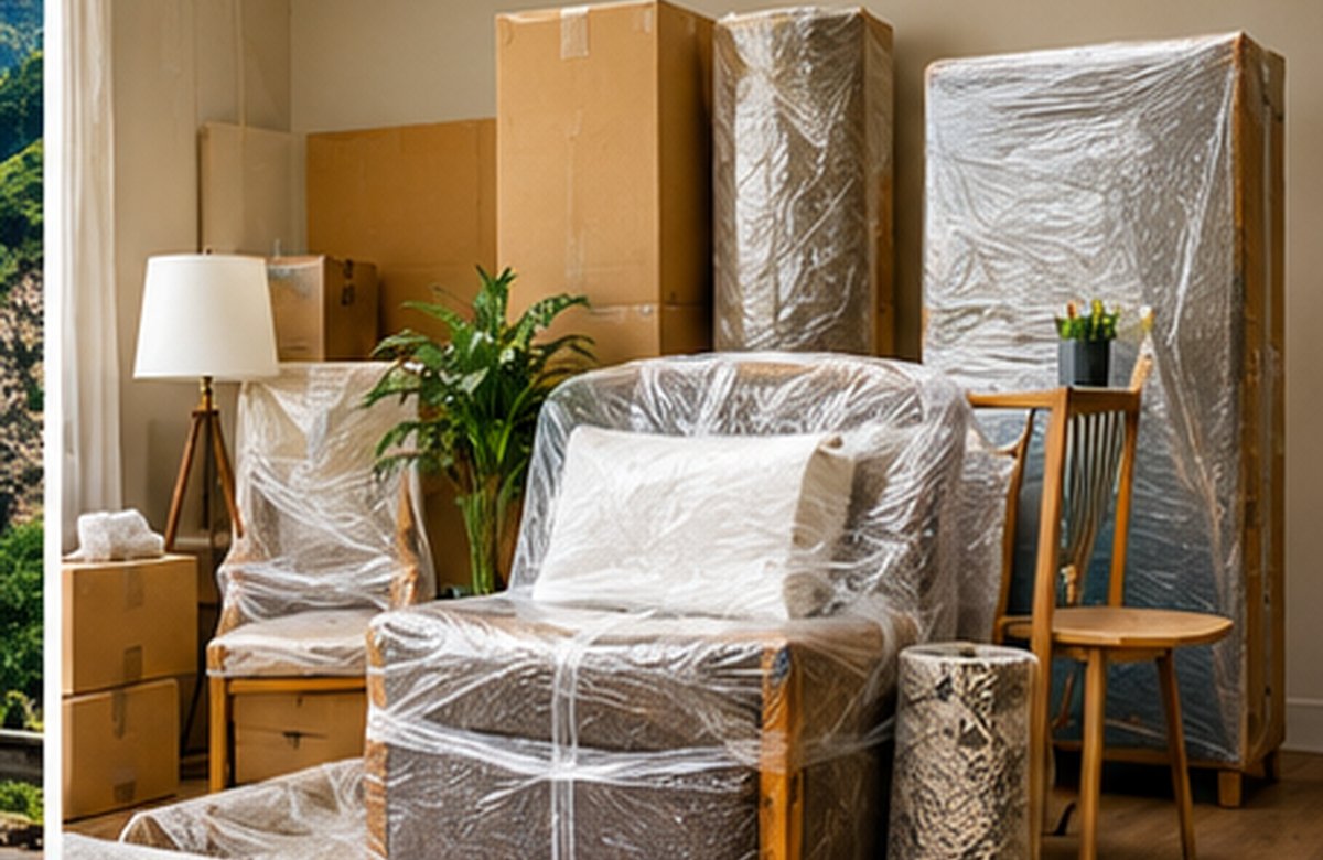 Boxes and belongings prepared for transport